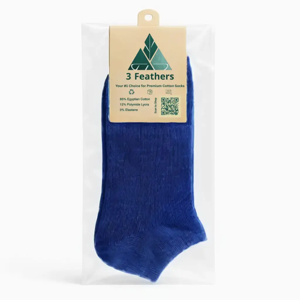Male Plain Short Socks - Navy