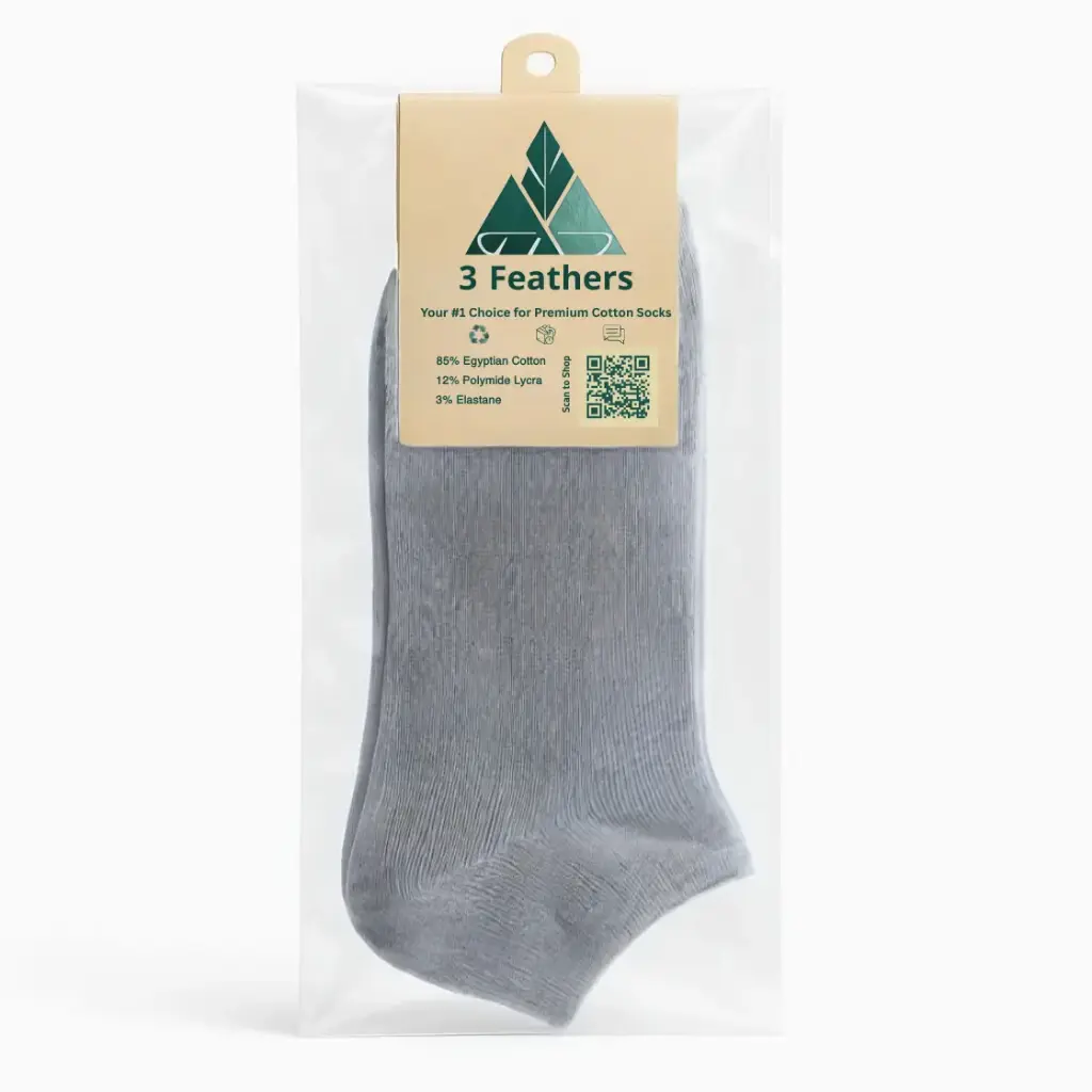 Male Plain Short Socks - Dark Gray