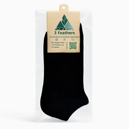 Male Plain Short Socks - Black