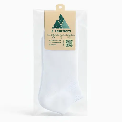 Male Plain Short Socks - White