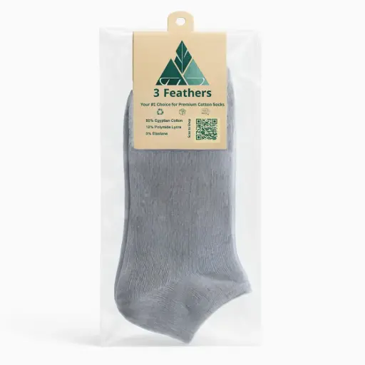 Male Plain Short Socks - Dark Gray